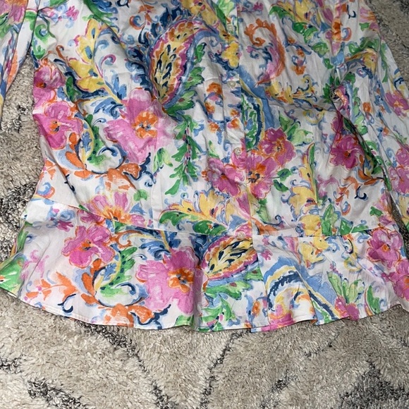 - Lauren Ralph Lauren Multi color Floral Button Front Blouse sz16 - Picture 2 of 4